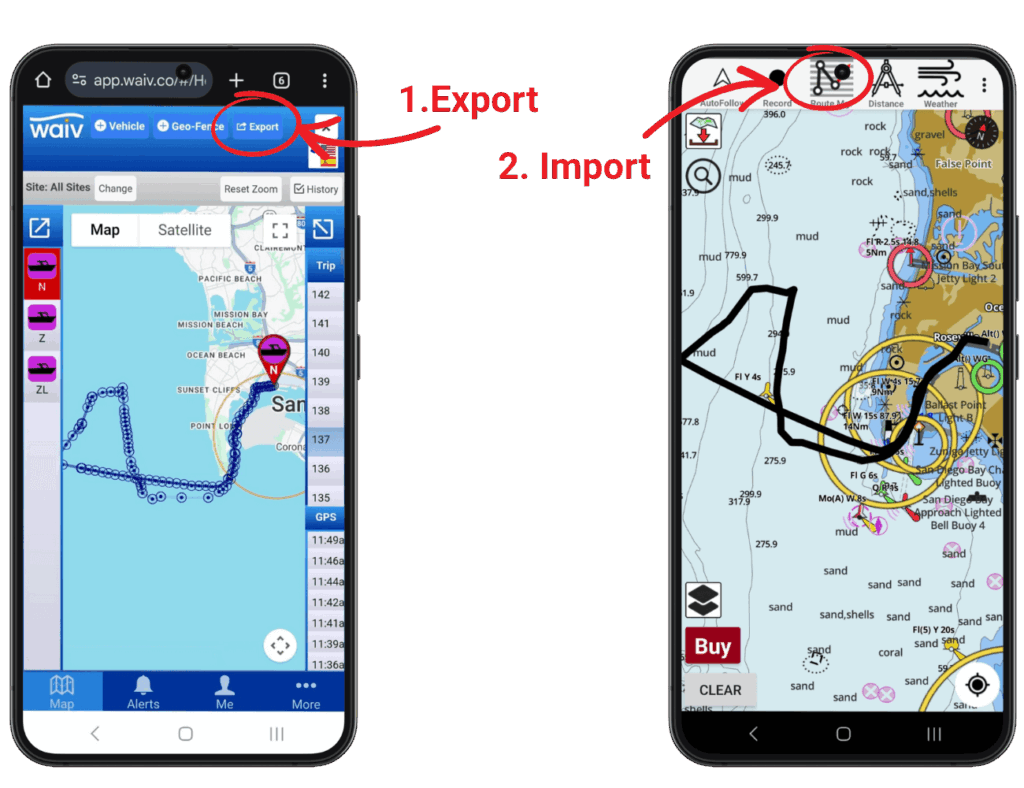 jet ski gps tracker, New Feature: Export GPS Routes to Nautical Maps &#038; Excel Files